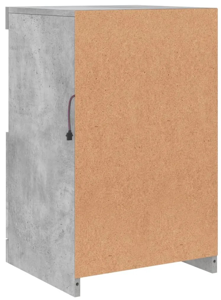 betonszürke tálalószekrény LED-világítással 41 x 37 x 67 cm