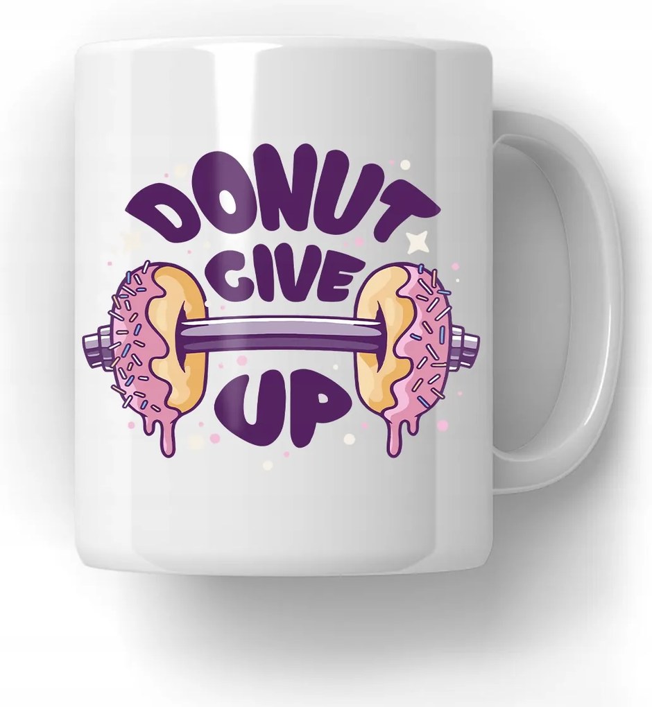 Donut Give Up Bögre Ajándék Sportolónak Edzőterembe