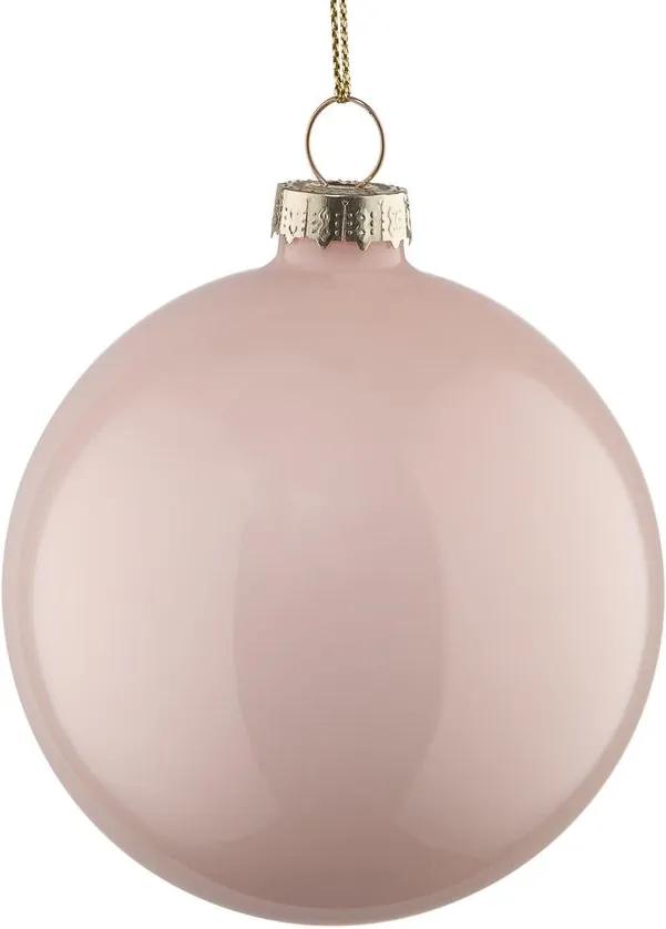 HANG ON üveggömb karácsonyfadísz, fényes pasztell rózsaszín Ø 8cm