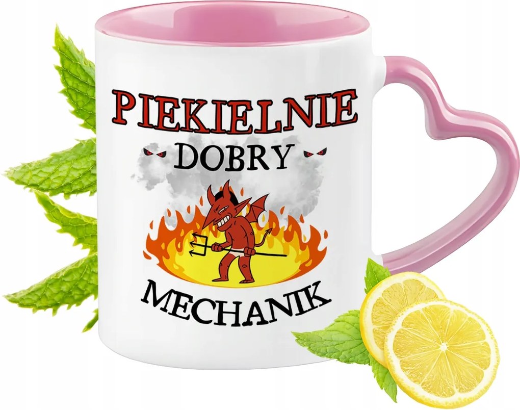 Mechanika Bögre Rózsaszín Szív Alakú Füllel Kávé Ajándék