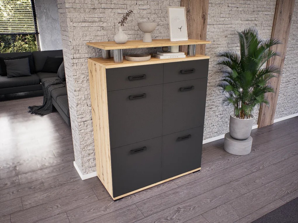 Renova Komód (Artisan-Antracit) modern