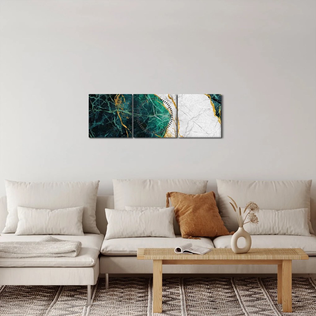 Kép - Türkiz márvány (órával) (90x30 cm)