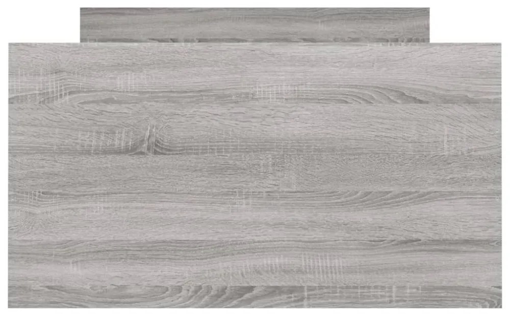 szürke sonoma színű ágykeret fej- és lábtámlával 90 x 190 cm