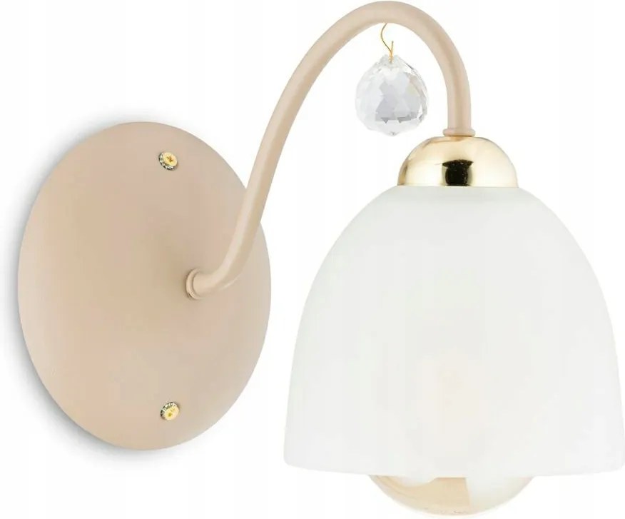 Tina fali lámpa bézs arany kiegészítőkkel1xE27 Modern Taupe Nappali