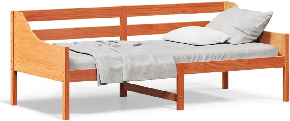 vidaXL viaszbarna tömör fenyőfa kanapéágy matrac nélkül 80 x 200 cm