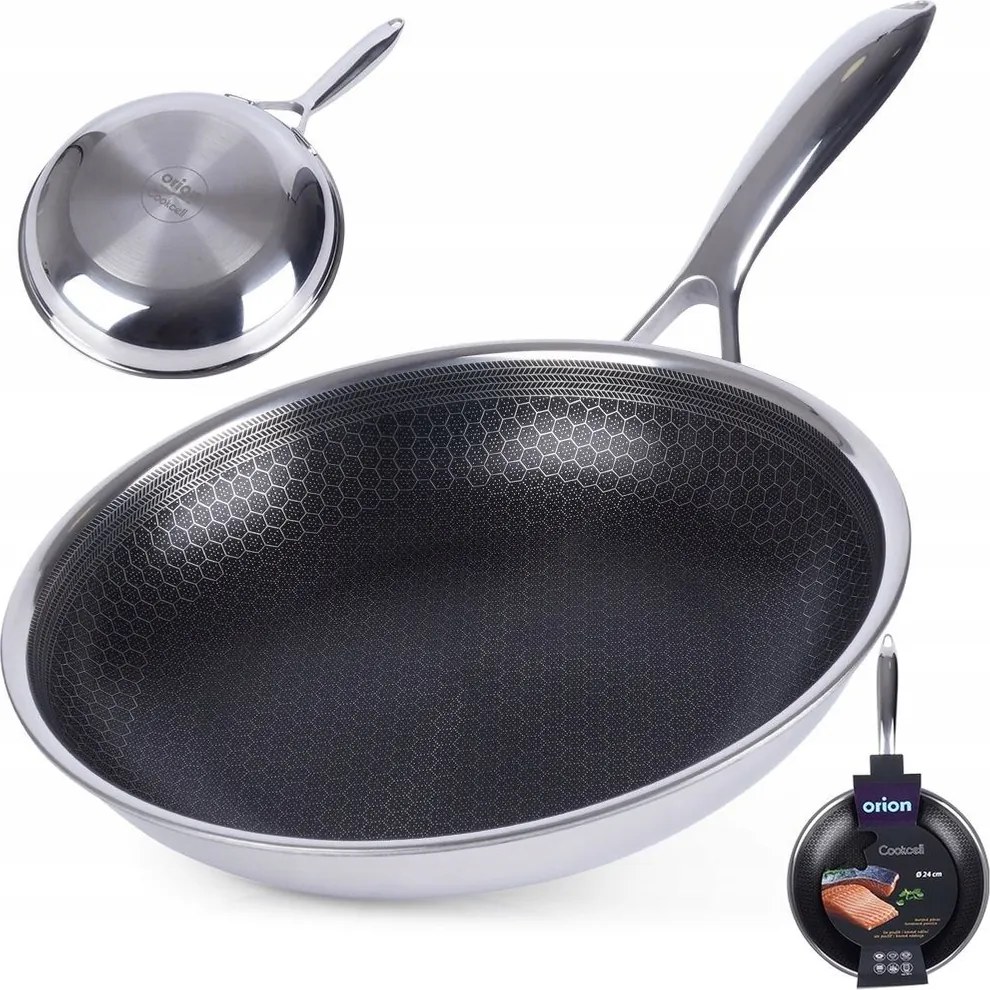 Orion tapadásmentes acél serpenyő Cookcell Hibrid sütéshez 24 cm