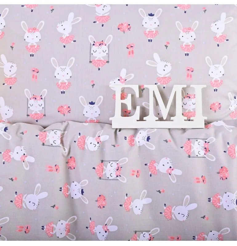 EMI Nyuszik gyermek pamut ágyneműhuzat, A standard egyszemélyes ágy szett tartalma: 1x 140x200 + 1x 70x90
