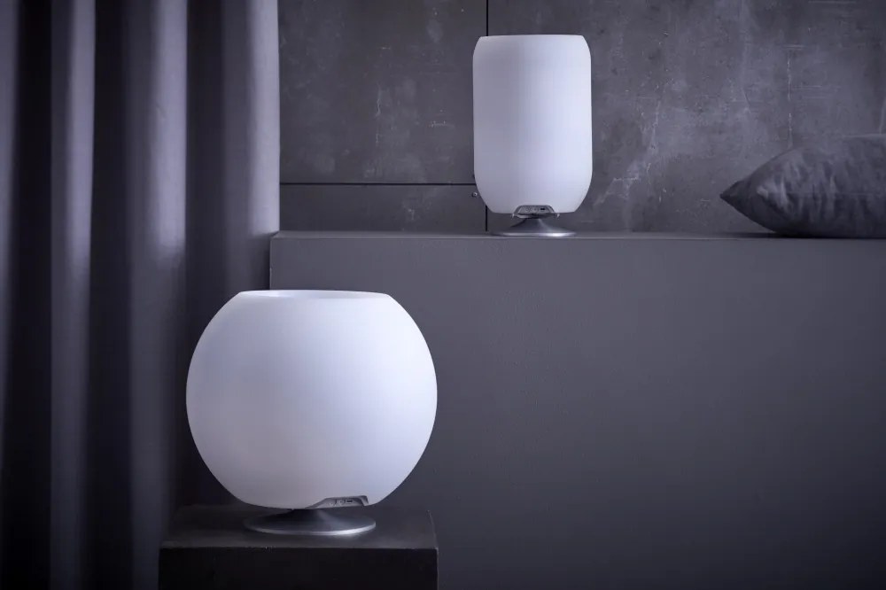 Sphere Brushed ezüst lámpa, hangszóró, bor- és italhűtő