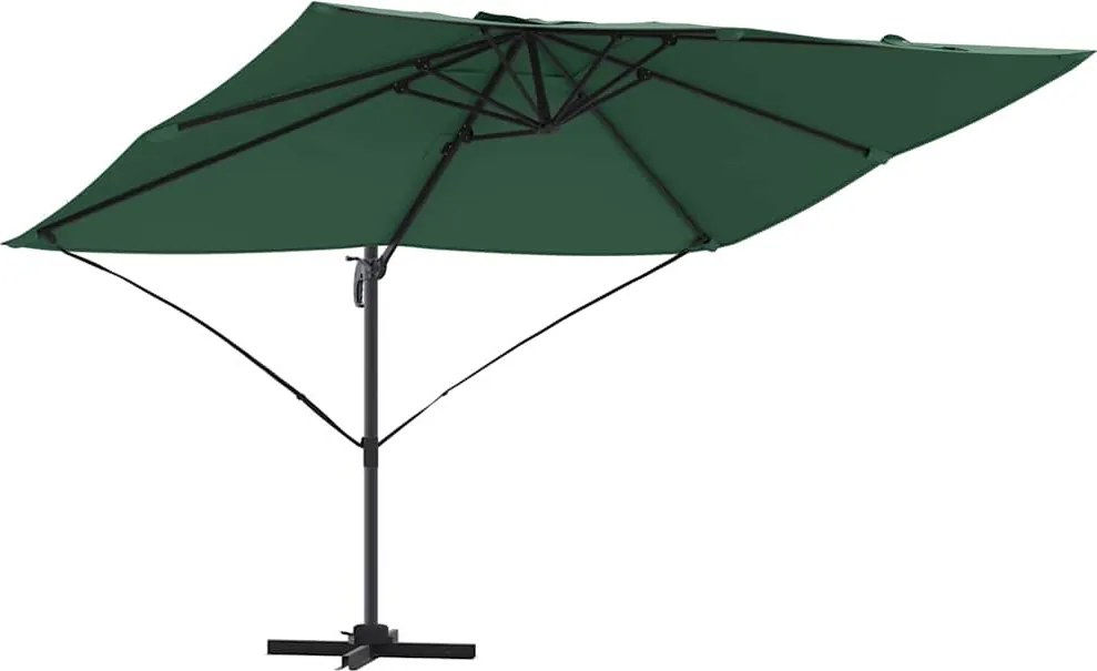vidaXL Napernyő Zöld 351 x 250 x 260 cm Pamut és Alumínium