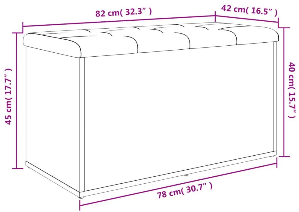 fehér, rétegelt fa tárolópad 82 x 42 x 45 cm