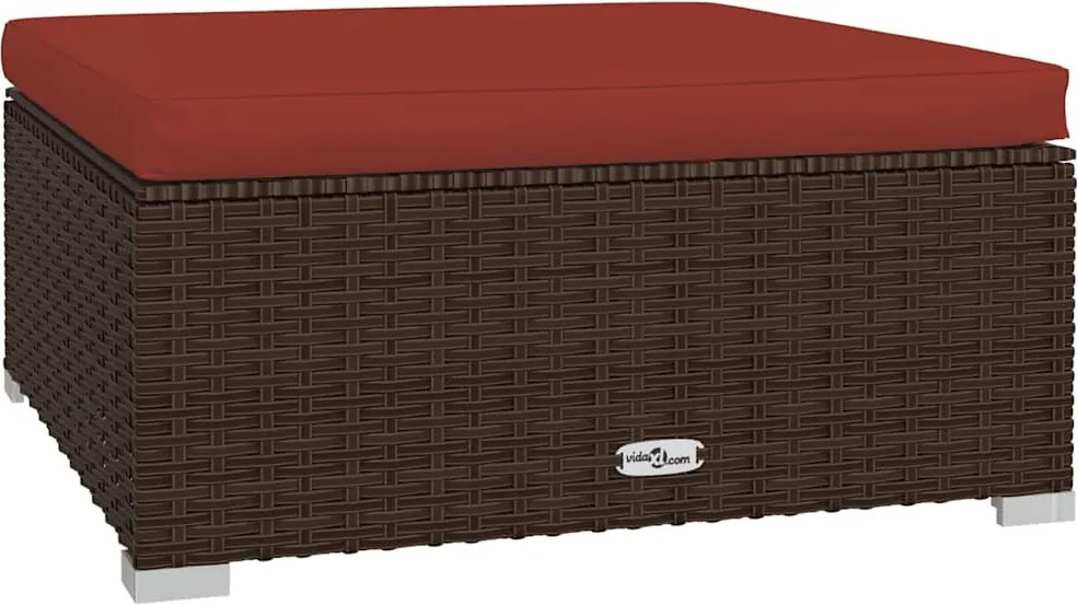 5 részes barna polyrattan kerti ülőgarnitúra párnákkal