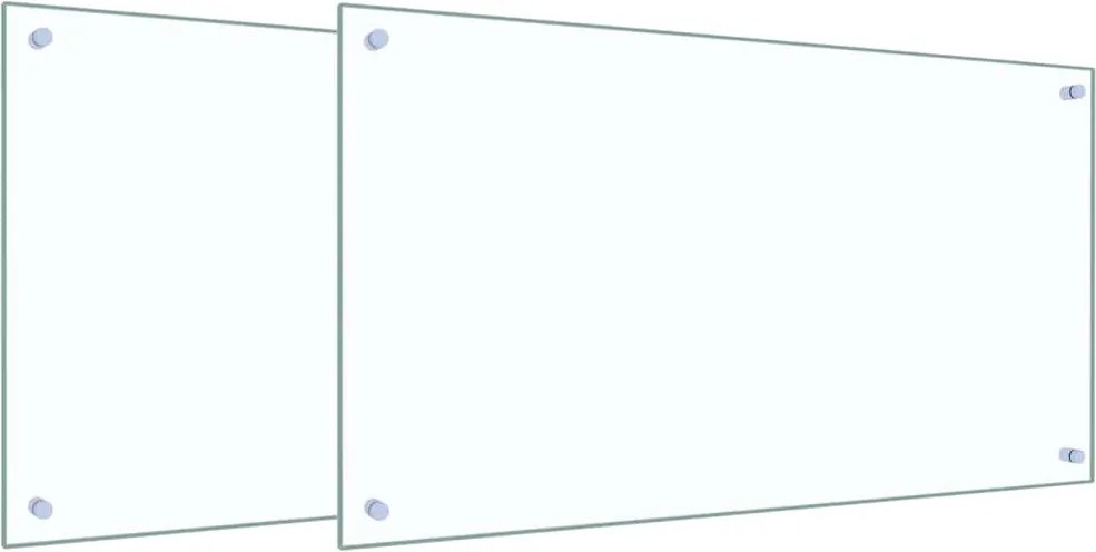 vidaXL Konyhai splashback 2 pcs Átlátszó 90 x 50 cm edzett üveg