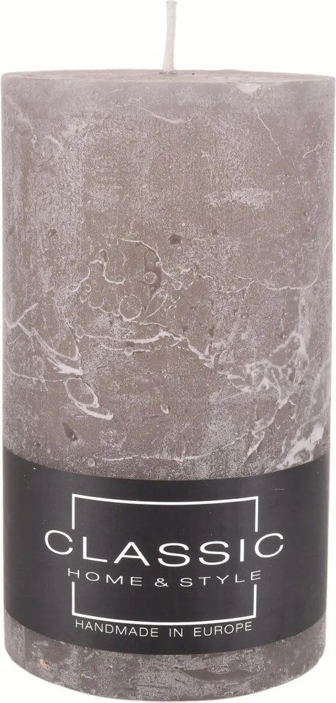 Elegáns dekoratív gyertya Rustic oszlop 70/120 bézs-szürke