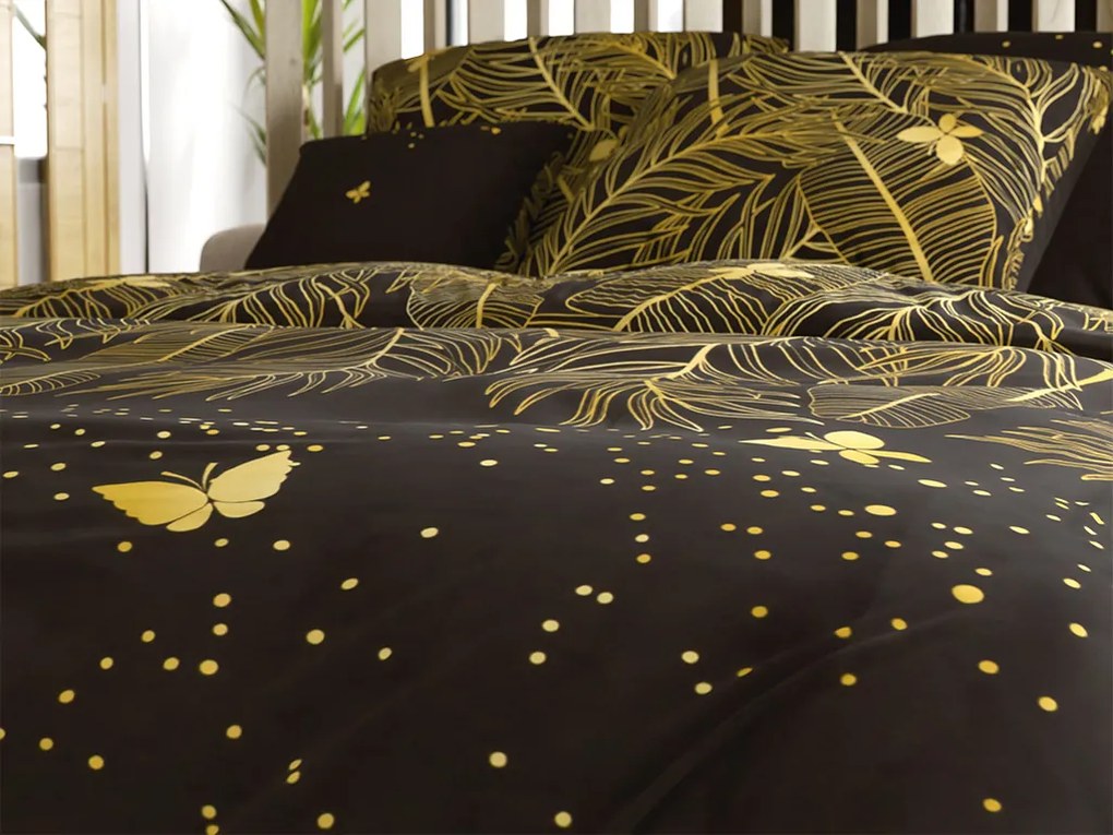 VISATA fekete mikroszálas ágyneműhuzat Ágyneműhuzat mérete: 70 x 80 cm | 140 x 200 cm