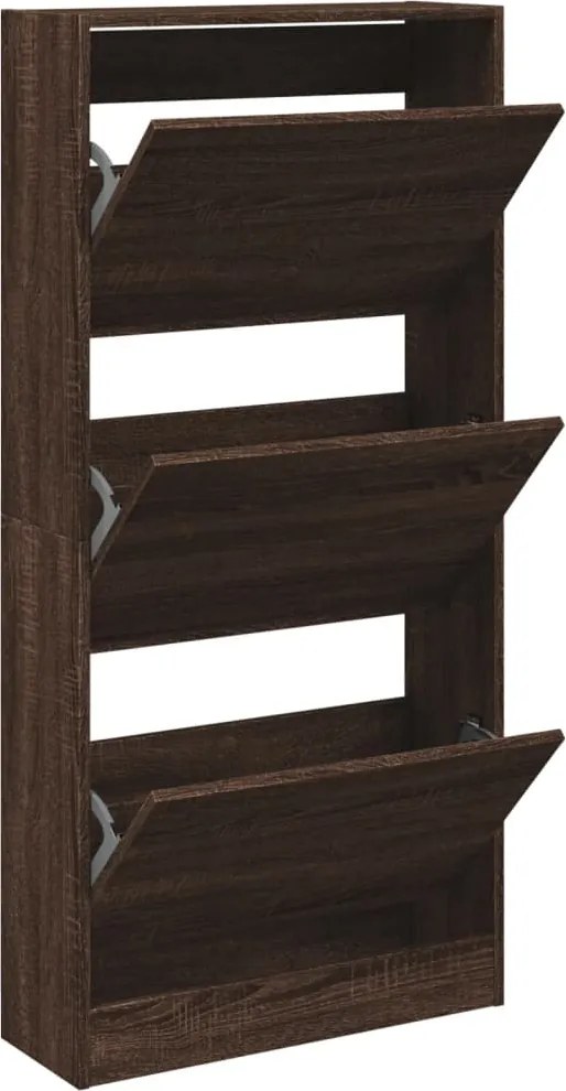 vidaXL barna tölgyszínű szerelt fa cipőszekrény 60x 21 x 125,5 cm