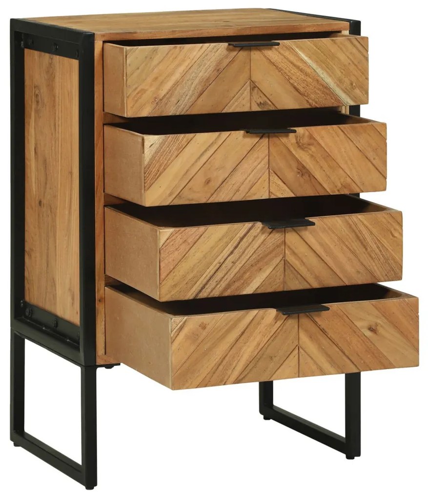 Highboard 50x35x75 cm Tömör fa Akác