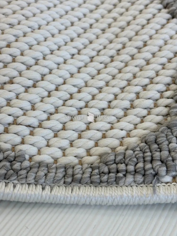 Bouclair bézs alapon szürke minta G3718 rongyszőnyeg 160x220cm