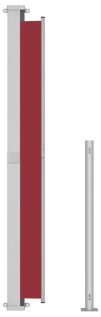 piros behúzható oldalsó terasznapellenző 220 x 500 cm