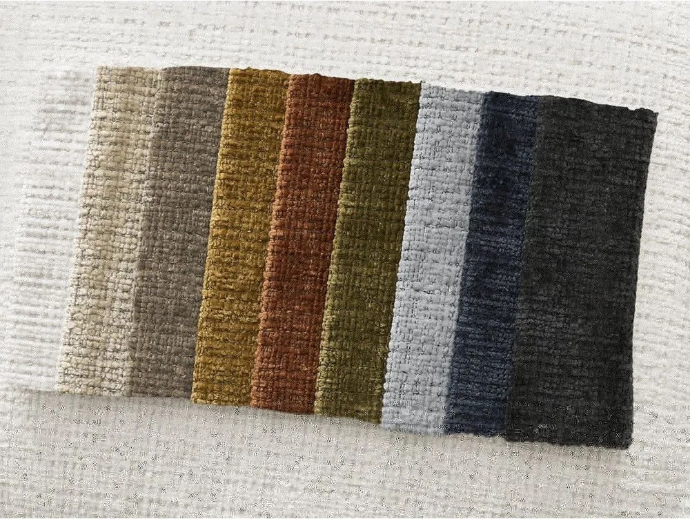 Fehér zsenília sarokkanapé (jobb oldali-heverő résszel) Leonore – Bobochic Paris