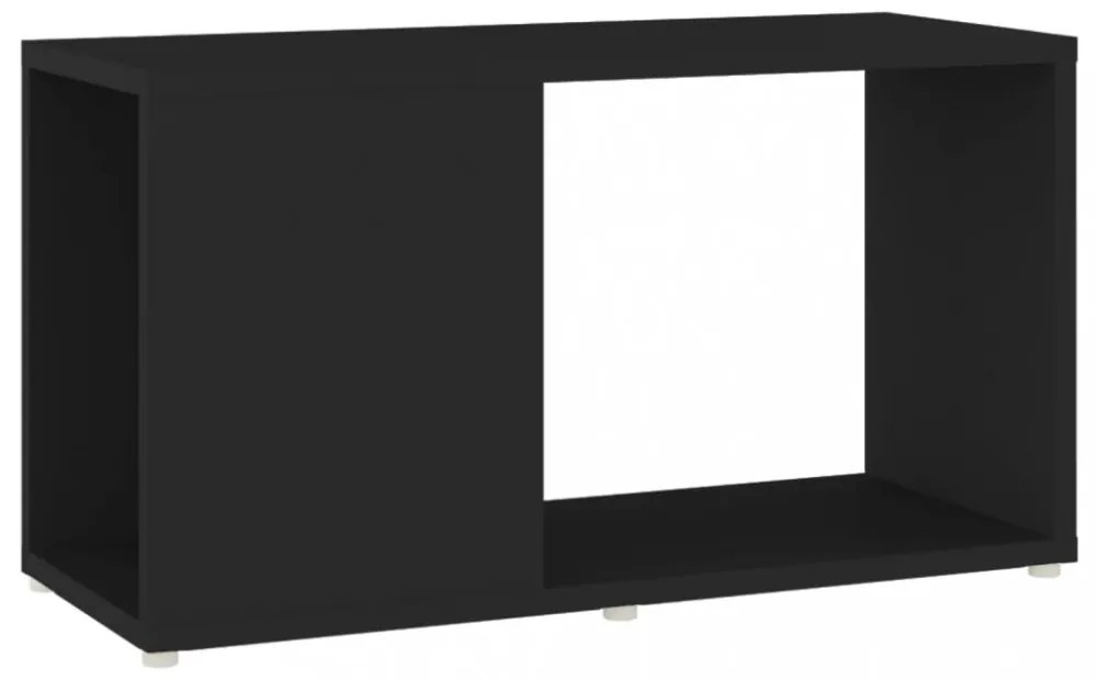 fekete szerelt fa TV-szekrény 60 x 24 x 32 cm