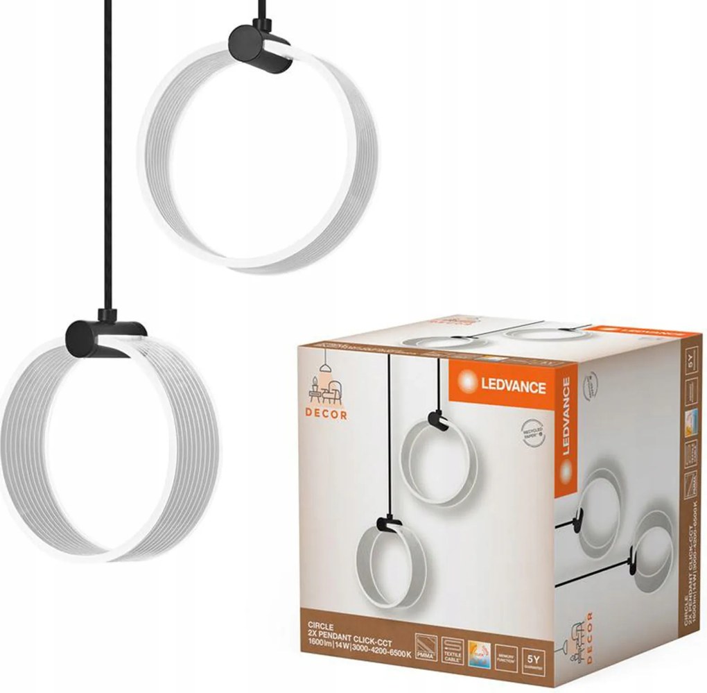 Mennyezeti Led függőlámpa 14W 930lm 3000K 4200K 6500K Cct Decor