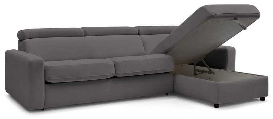 Sötétszürke kinyitható sarokkanapé (variálható) Monaco – Bobochic Paris
