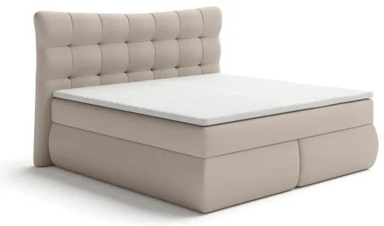 Boxspring ágy SOFIA 180x200 cm bézs matraccal és topperrel
