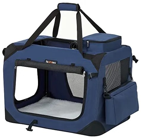 Kutyahordozó, összecsukható, szövetből készült kisállathordozó, s, kék