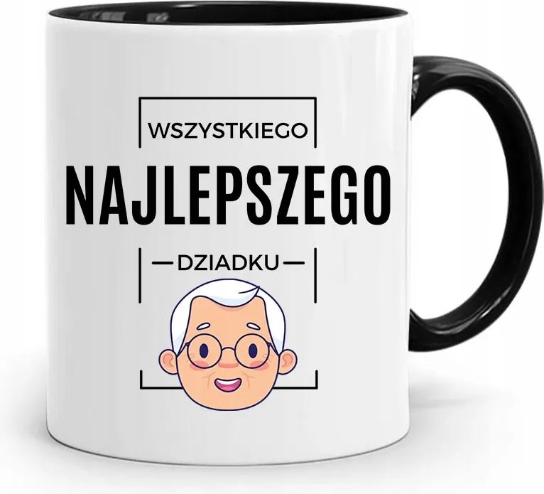 Fekete Bögre Nagypapának Boldog Születésnapot, fényképes nyomattal