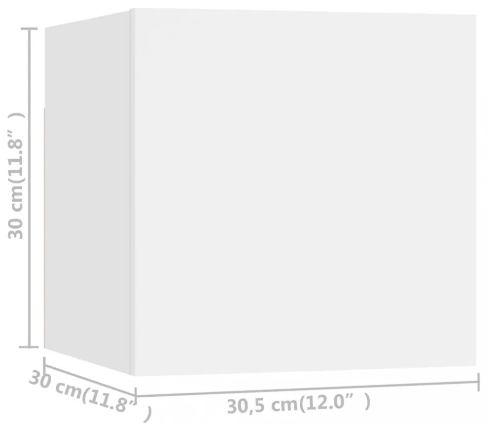 vidaXL 5 részes fehér szerelt fa TV-szekrényszett