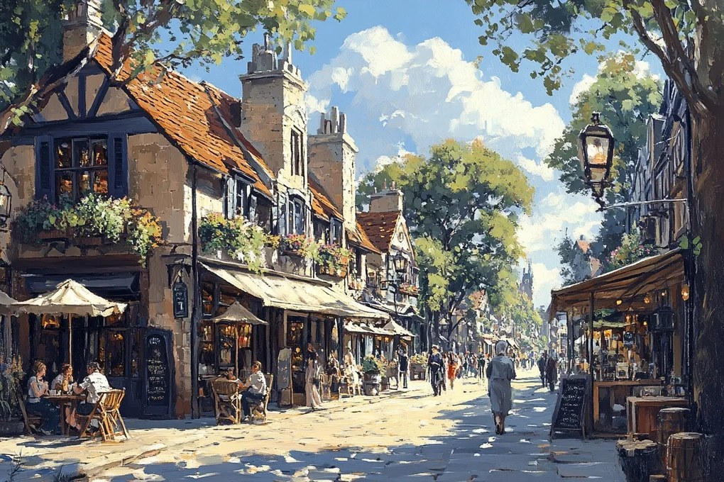 Vászonkép Canvas Város Franciaország Utca Körút Étterem 120x80