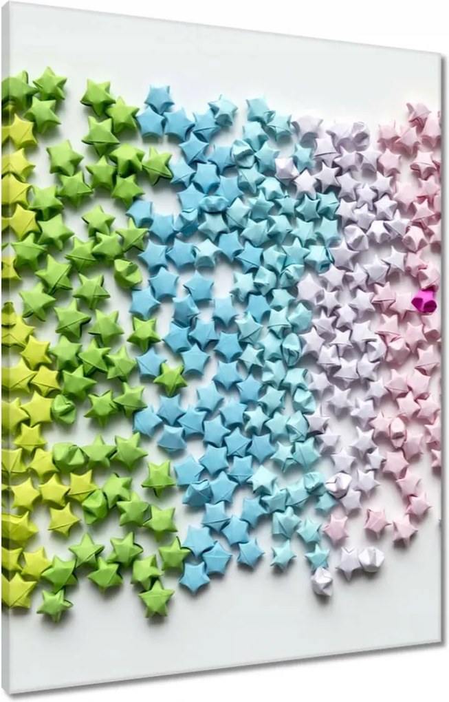 Vászonkép 60x80 Színes origami csillagok