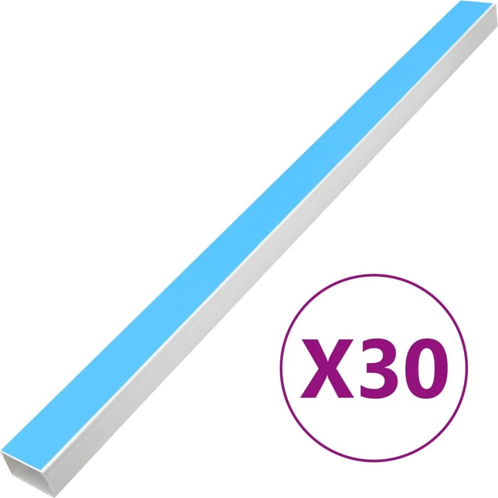 vidaXL öntapadós PVC kábelcsatorna 60 x 60 mm 30 m