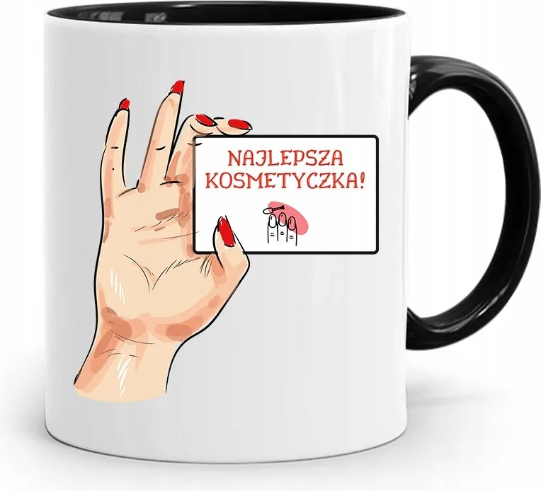 Fekete Bögre Kozmetikusnak A Legjobb Kozmetikai Táska fényképes nyomtatással