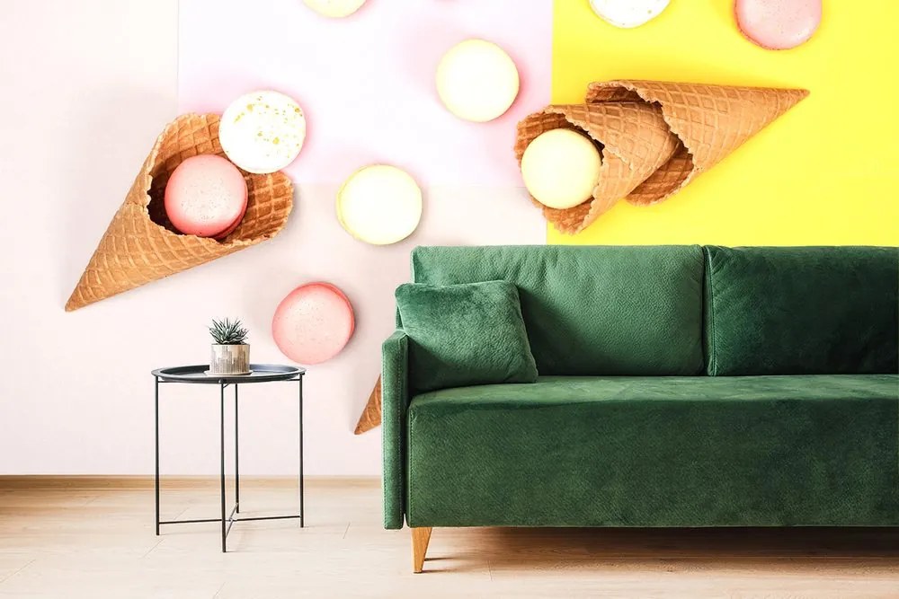 Öntapadó fotótapéta macaroons tőcsérben