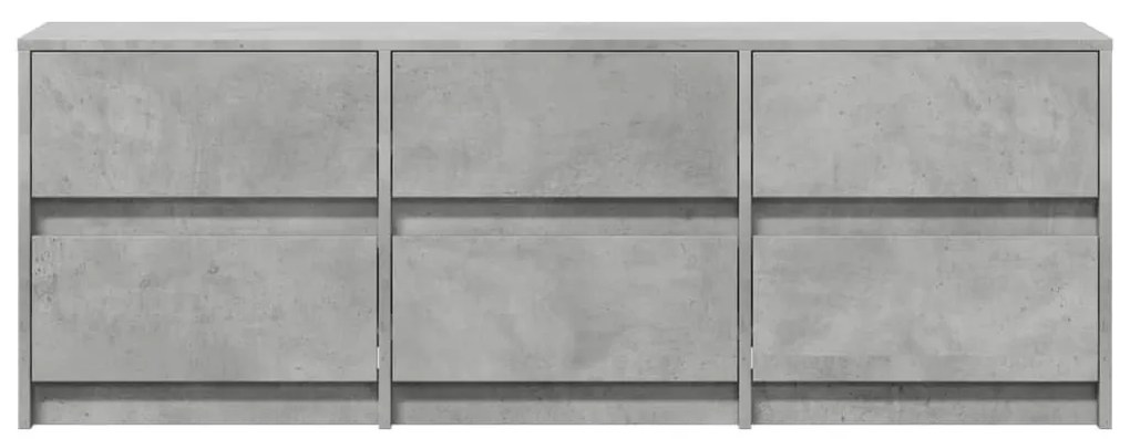 betonszürke szerelt fa TV-szekrény LED-ekkel 140 x 34 x 50 cm