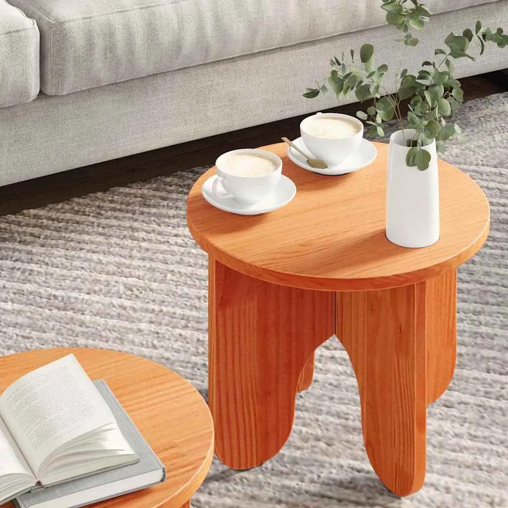 Dohányzóasztal 2 pcs Viaszbarna 39.5 x 39.5 x 30 cm