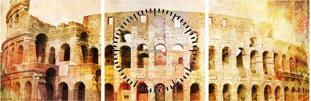 Kép - Digitális festészet, Colosseum, Róma, Olaszország (órával) (90x30 cm)