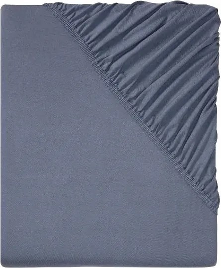Gumis lepedő Livarno Home pamut jersey 90-100x 200 cm kék
