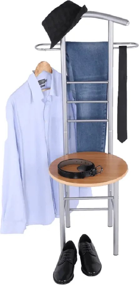 Szobainas, ezüst fém + bükkfa, FRANK