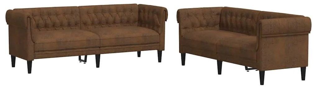 Kanapé Szett 2 pcs Barna 201.5 x 74.5 x 74.5 cm szövet