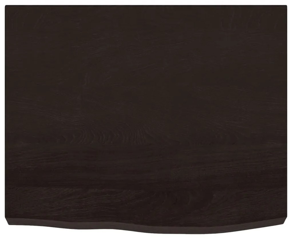 sötétbarna kezelt tömör tölgyfa fali polc 60x50x(2-6) cm
