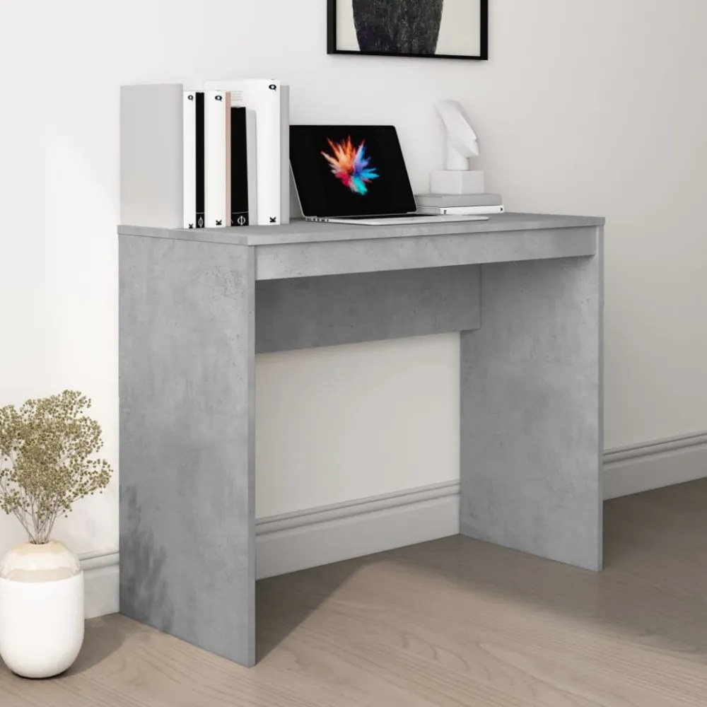 betonszürke szerelt fa íróasztal 90 x 40 x 72 cm