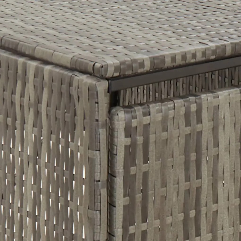 szürke polyrattan dupla kerekeskuka tárolófészer 140x80x117 cm