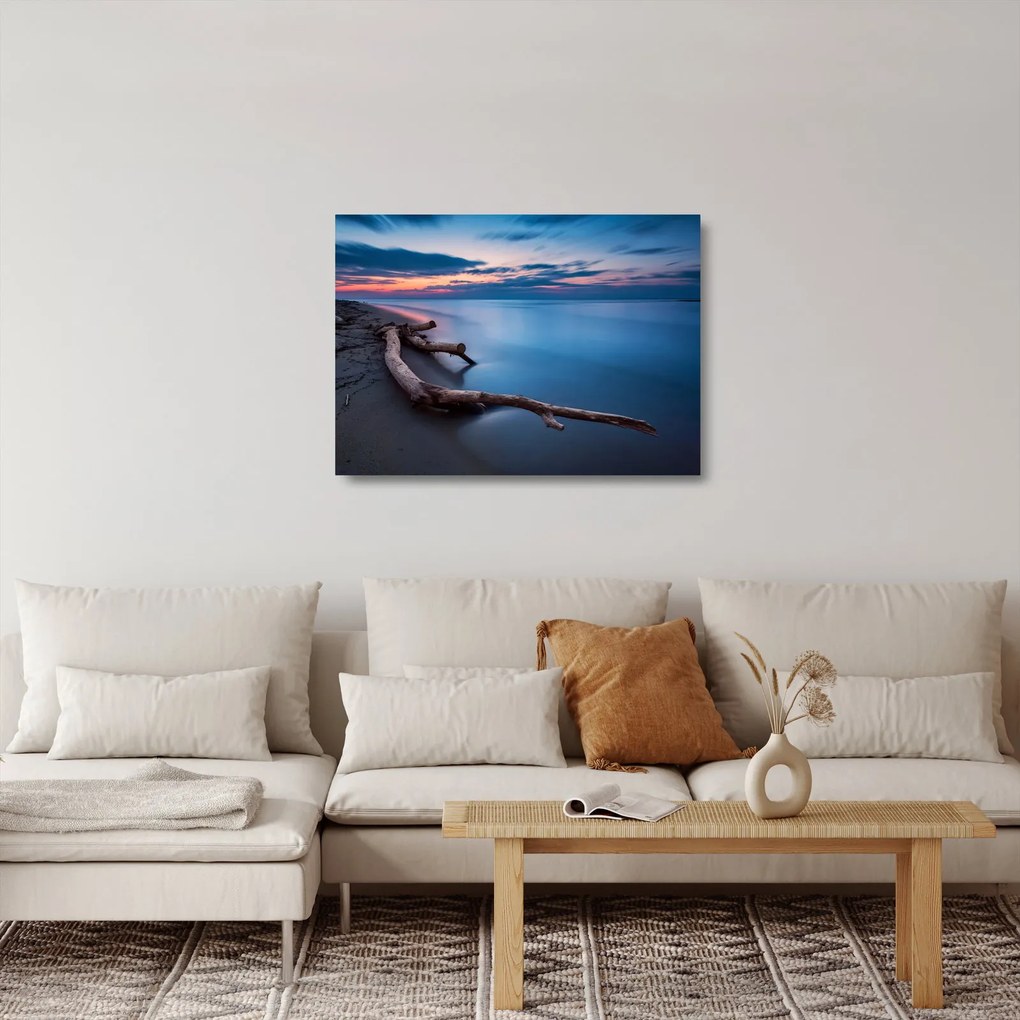 Egy kép a tengerparton naplementekor (üvegen) (70x50 cm)