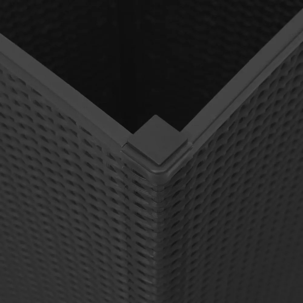 4 db fekete polipropilén kerti ültetőláda 32,5 x 32,5 x 57 cm