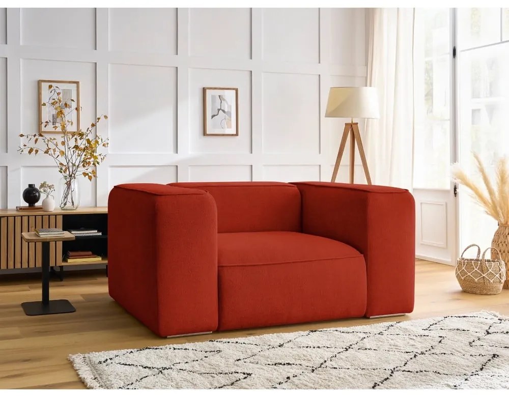 Téglavörös fotel Zephyr – Bobochic Paris