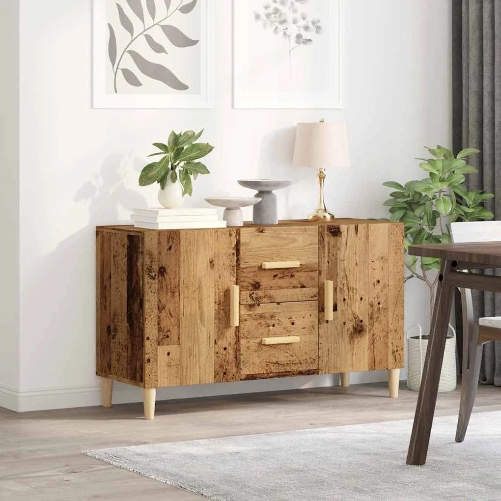 antik fa színű szerelt fa tálalószekrény 100 x 36 x 60 cm