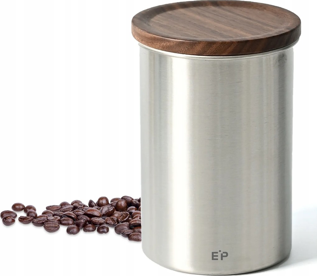 Doboz Kávé, Tea, Élelmiszer Tárolására, Légmentes, Rozsdamentes Acél, 0.6L