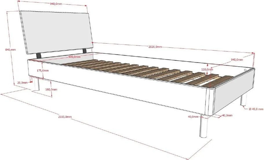 Natúr színű tölgyfa egyszemélyes ágy ágyráccsal 90x200 cm Forrest – Vipack